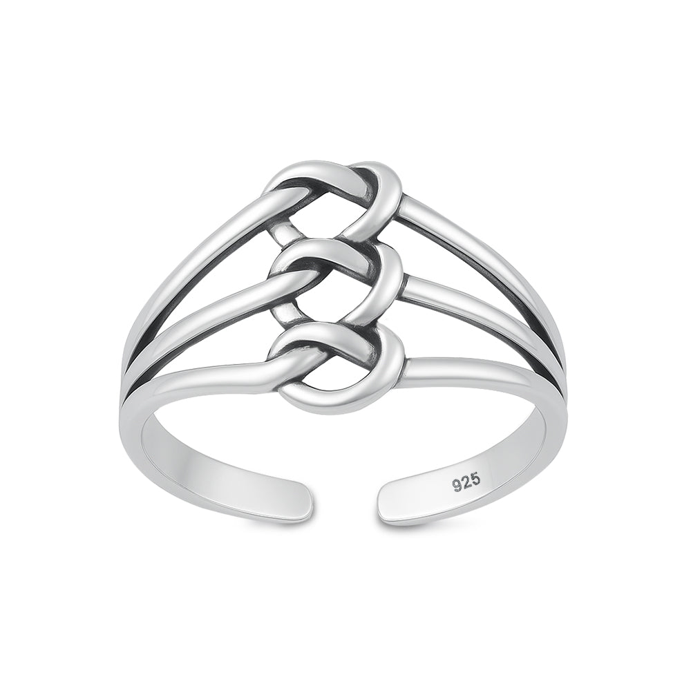 Silver Toe Ring - Triple Knot