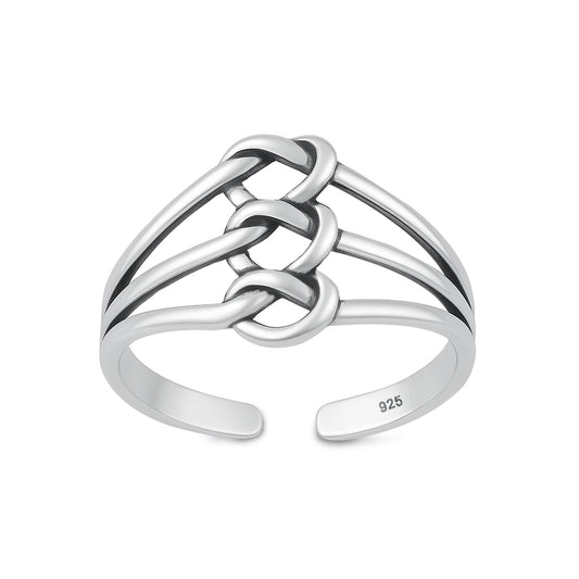 Silver Toe Ring - Triple Knot