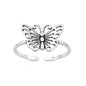 Silver Toe Ring - Butterfly