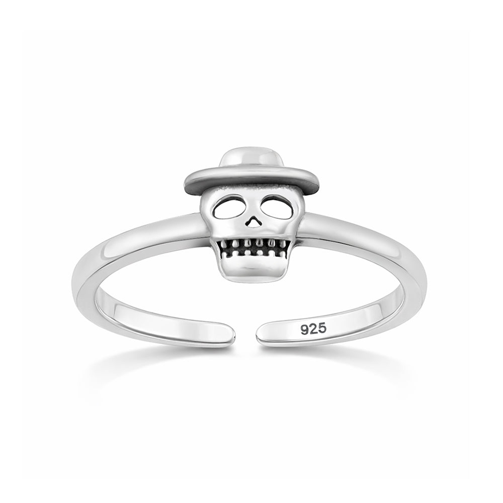 Silver Toe Ring - Skull