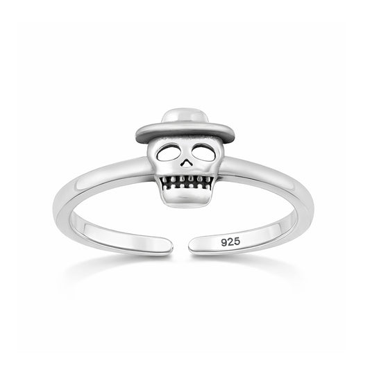 Silver Toe Ring - Skull