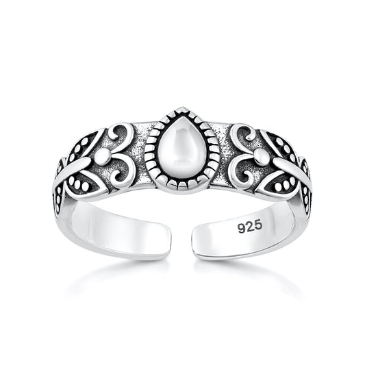 Silver Toe Ring - Butterfly
