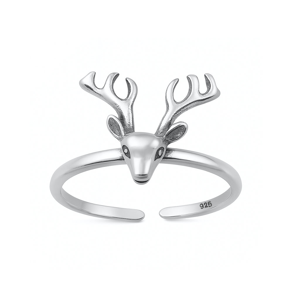 Silver Toe Ring - Deer