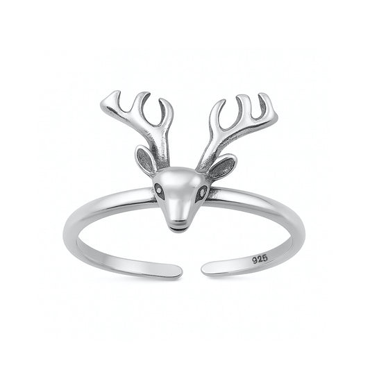 Silver Toe Ring - Deer