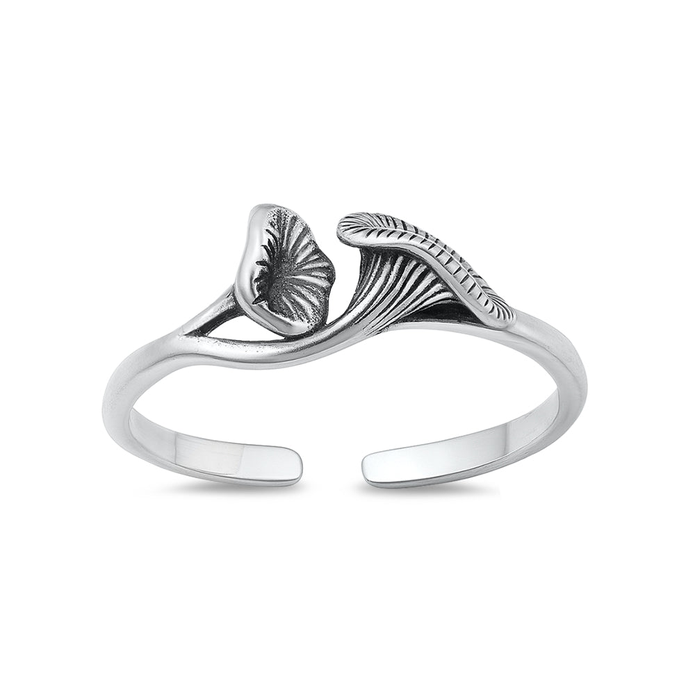 Silver Toe Ring - Mushroom