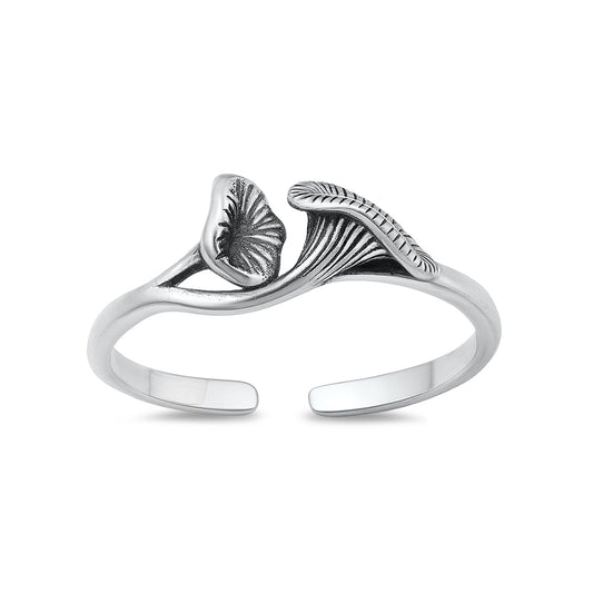 Silver Toe Ring - Mushroom
