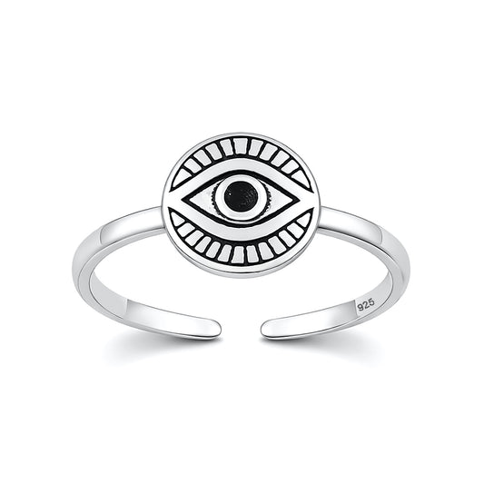 Silver Toe Ring - Evil Eye