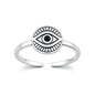 Silver Toe Ring - Evil Eye