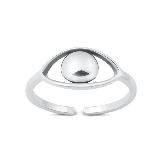Silver Toe Ring - Evil Eye