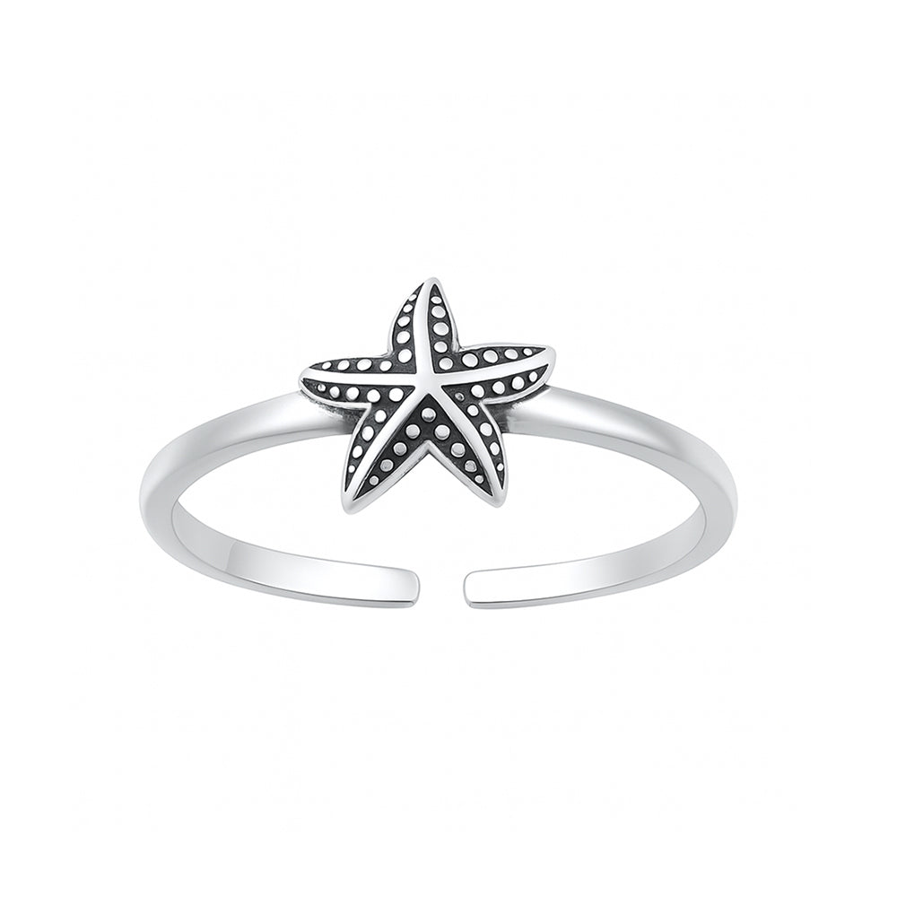 Silver Toe Ring - Starfish