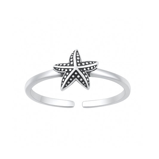 Silver Toe Ring - Starfish