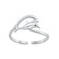 Silver Toe Ring - Dolphin & Wave