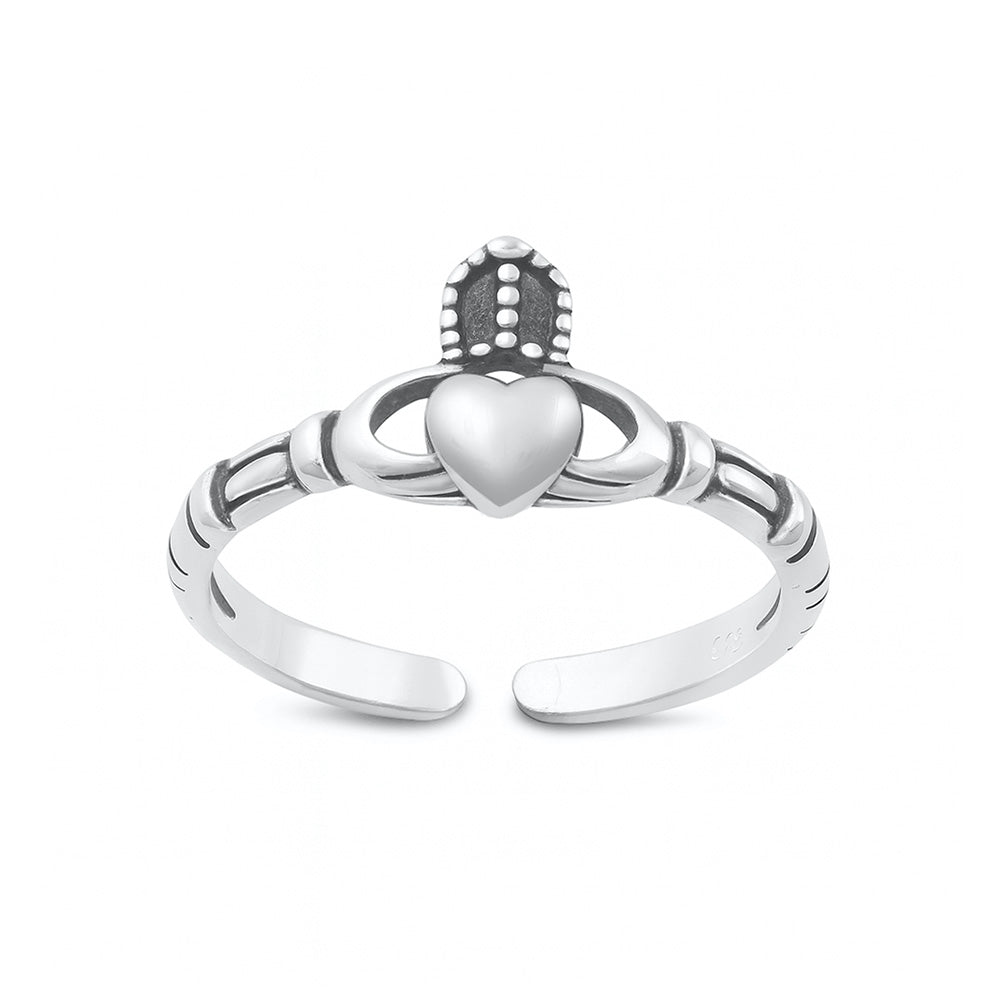Silver Toe Ring - Claddagh