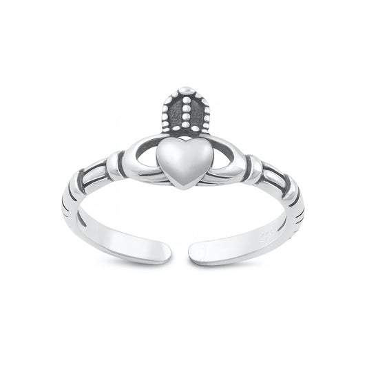 Silver Toe Ring - Claddagh