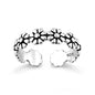 Silver Toe Ring - Flower Band