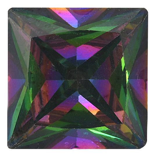 7 x 7 mm Square Color CZ Earrings (Casting)