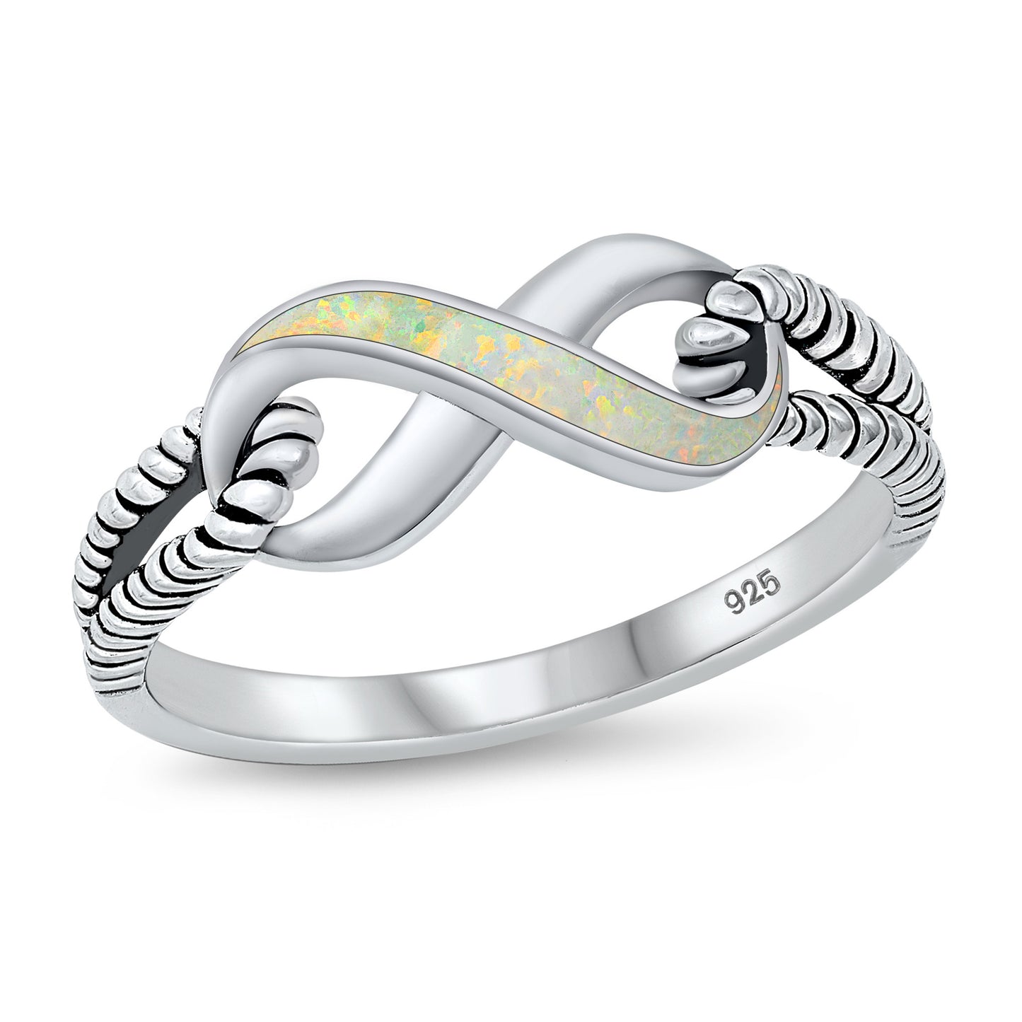 Silver Lab Opal Ring - Infinity