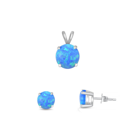 Silver Round Stone Set - 7mm/6mm