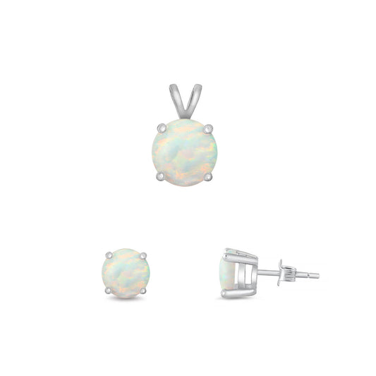 Silver Round Stone Set - 7mm/6mm