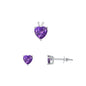 Silver Heart Stone Set - 7mm/6mm