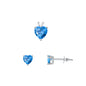 Silver Heart Stone Set - 7mm/6mm