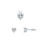 Silver Heart Stone Set - 7mm/6mm