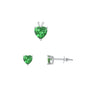 Silver Heart Stone Set - 7mm/6mm