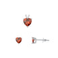 Silver Heart Stone Set - 7mm/6mm