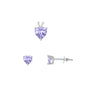 Silver Heart Stone Set - 7mm/6mm