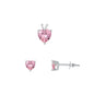 Silver Heart Stone Set - 7mm/6mm