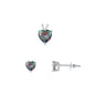 Silver Heart Stone Set - 7mm/6mm