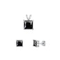 Silver Square Stone Set - 8mm/6mm