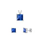 Silver Square Stone Set - 8mm/6mm