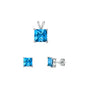 Silver Square Stone Set - 8mm/6mm