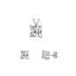 Silver Square Stone Set - 8mm/6mm