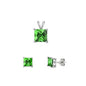 Silver Square Stone Set - 8mm/6mm