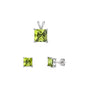Silver Square Stone Set - 8mm/6mm