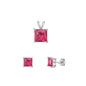 Silver Square Stone Set - 8mm/6mm