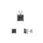 Silver Square Stone Set - 8mm/6mm