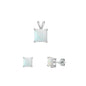 Silver Square Stone Set - 8mm/6mm