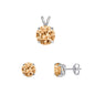 Silver Round Stone Set - 8-6mm