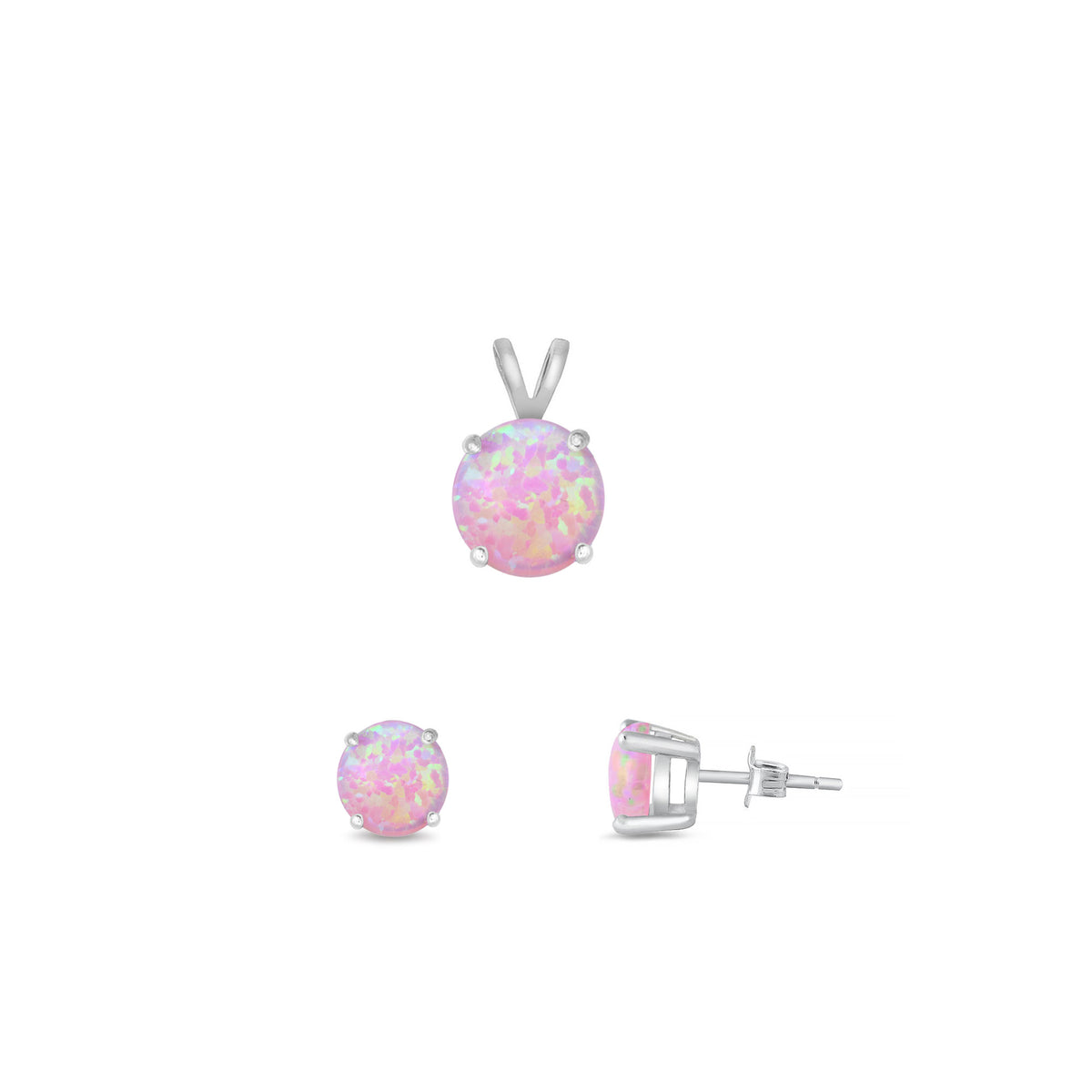 Silver Round Stone Set - 6mm/4mm