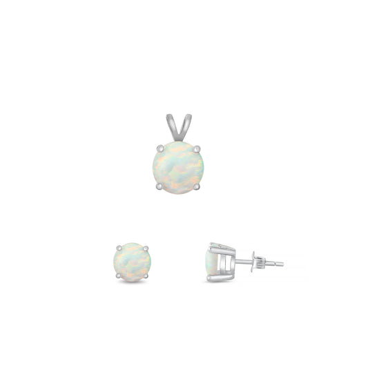 Silver Round Stone Set - 6mm/4mm