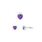 Silver Heart Stone Set - 6mm/4mm