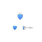 Silver Heart Stone Set - 6mm/4mm