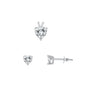 Silver Heart Solitaire Set - Clear CZ