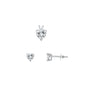 Silver Heart Stone Set - 6mm/4mm