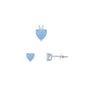 Silver Heart Stone Set - 6mm/4mm