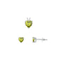 Silver Heart Stone Set - 6mm/4mm