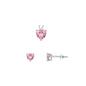 Silver Heart Stone Set - 6mm/4mm